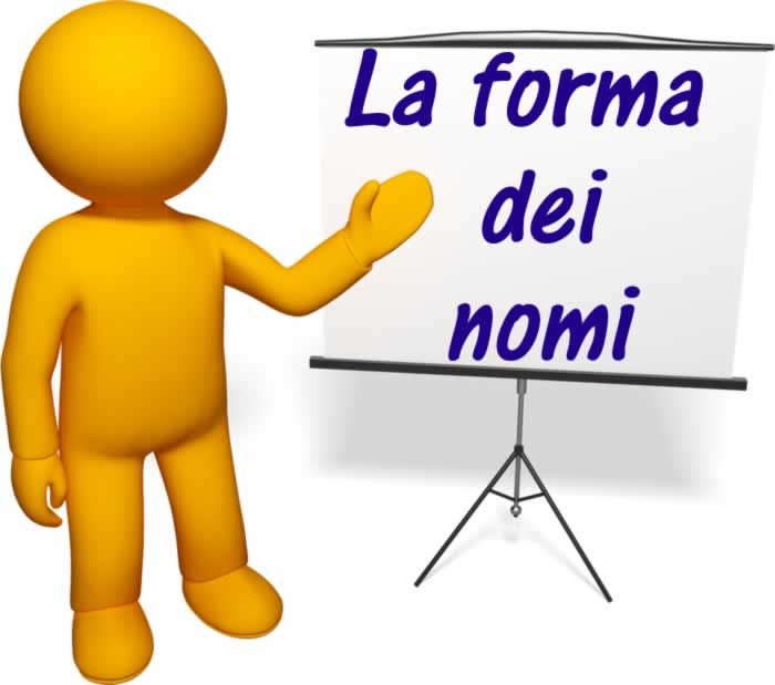 la forma dei nomi la forma dei nomi